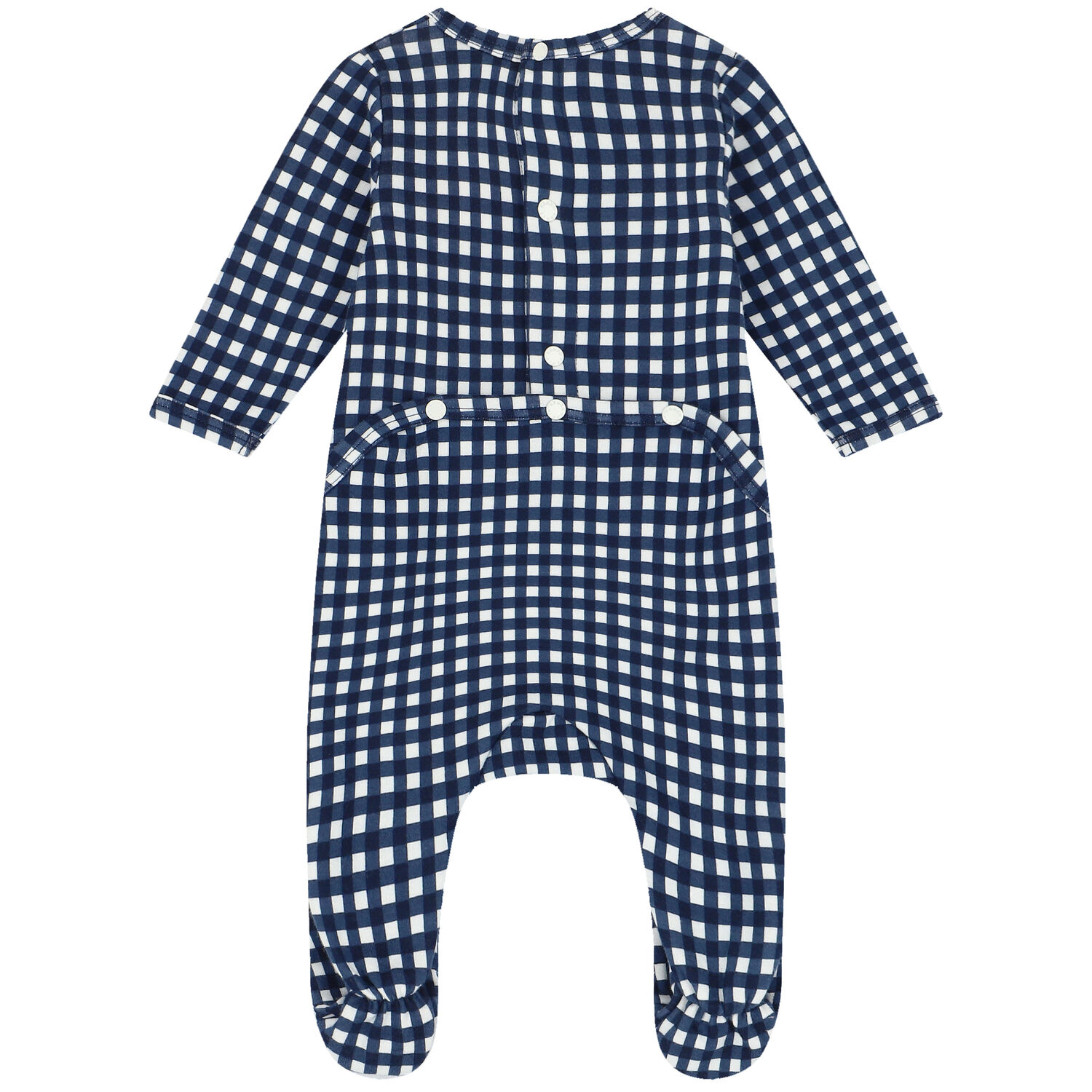 Baby Girls White & Navy Blue Logo Babygrows ( 2-Pack ), 1, hi-res